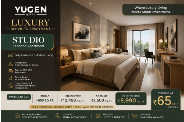 Yugen Infra Studio Apartment at Yugen Golf City | River Front Residences